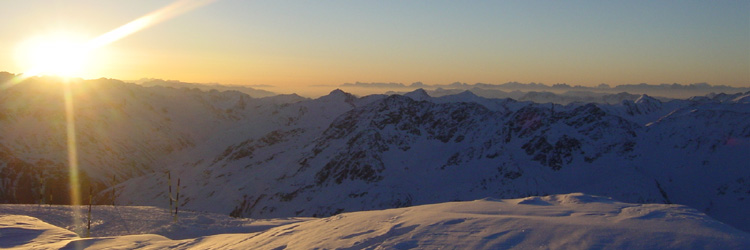 Sonnenuntergang Stablein Urlaub Winter Montana 01